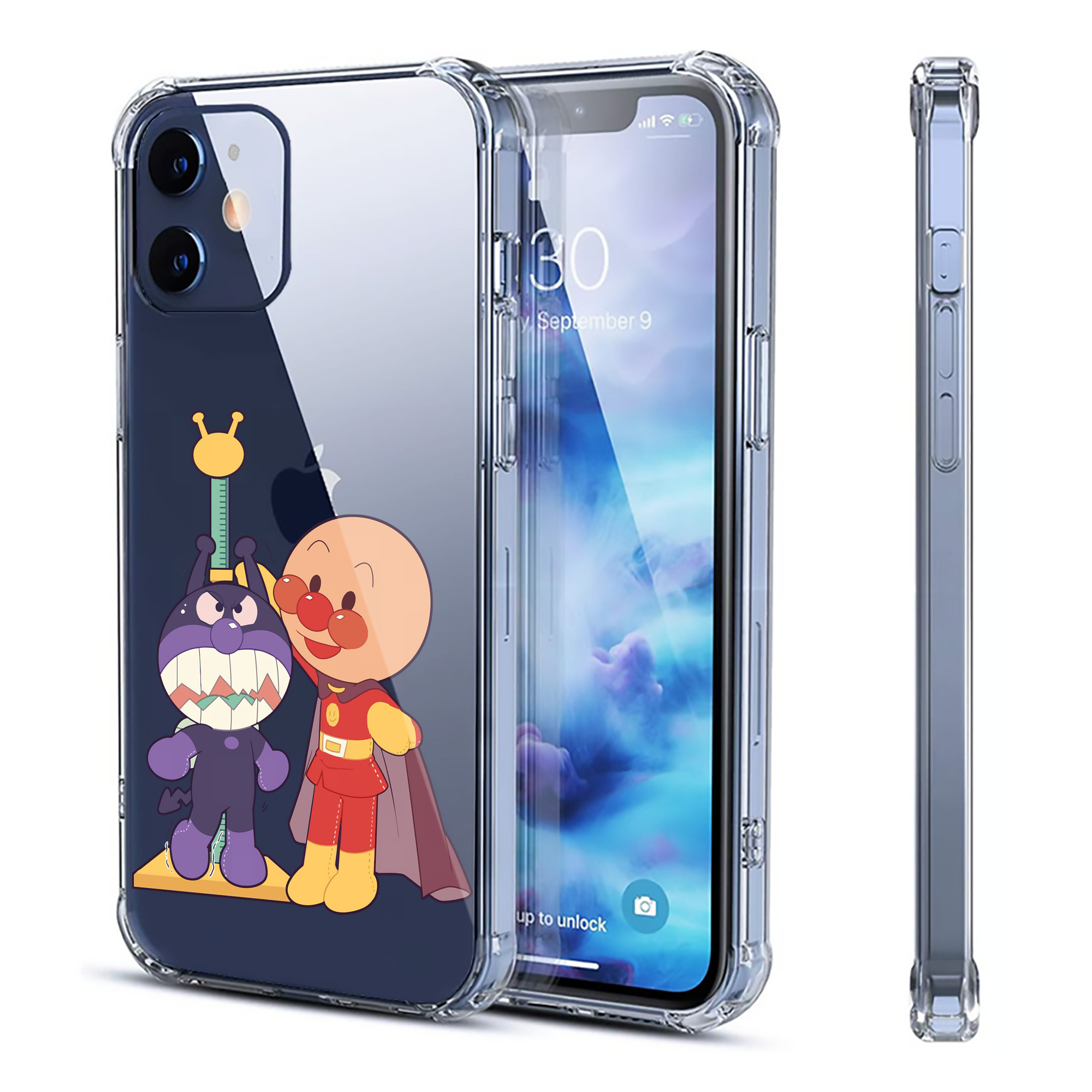 （画像用） アンパンマン Anpanman 【iPhone 12シリーズ対応】透明スマホケース（クリアソフトケース）